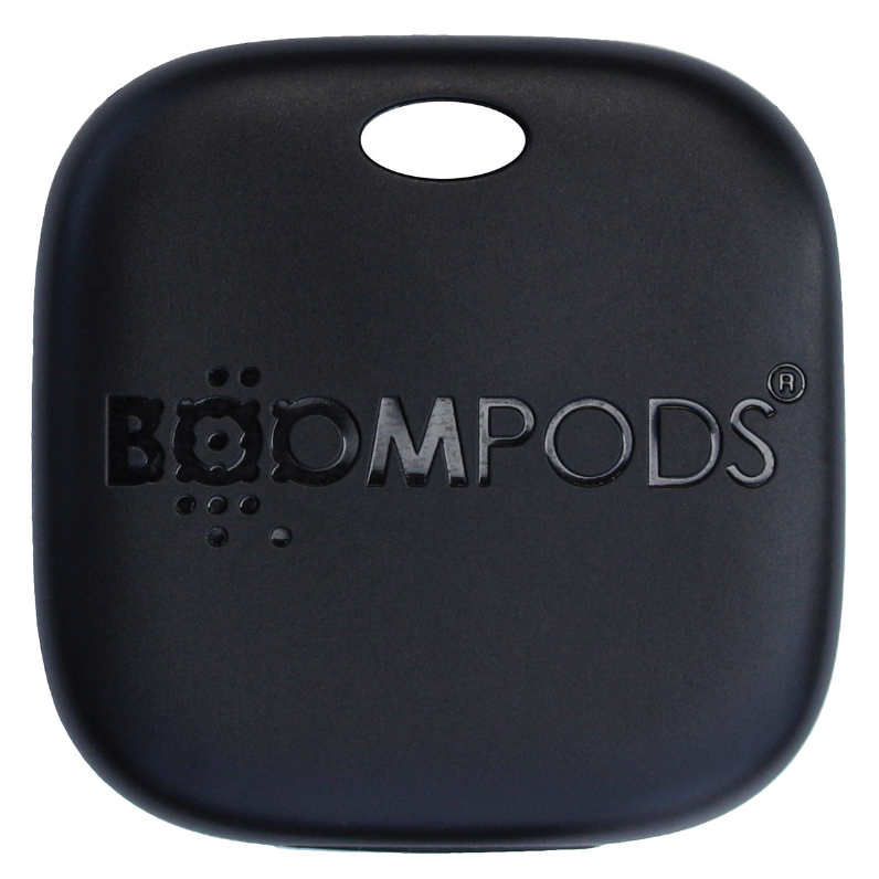 <b>BOOM</b>PODS <b>TAG</b> Rechargeable <br> Find lost items with Apple Find My app.