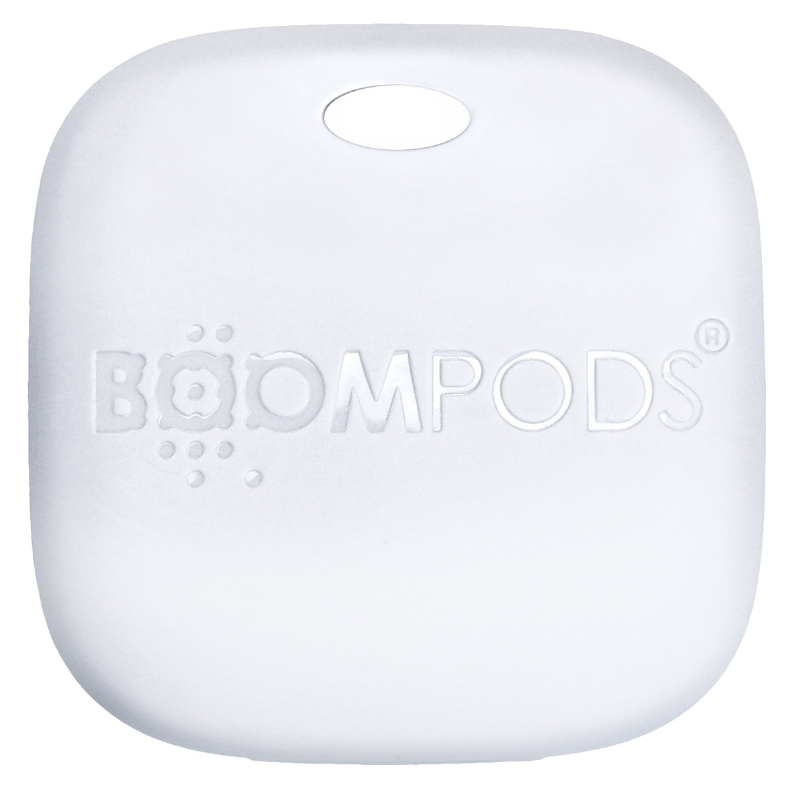 <b>BOOM</b>PODS <b>TAG</b> Rechargeable <br> Find lost items with Apple Find My app.